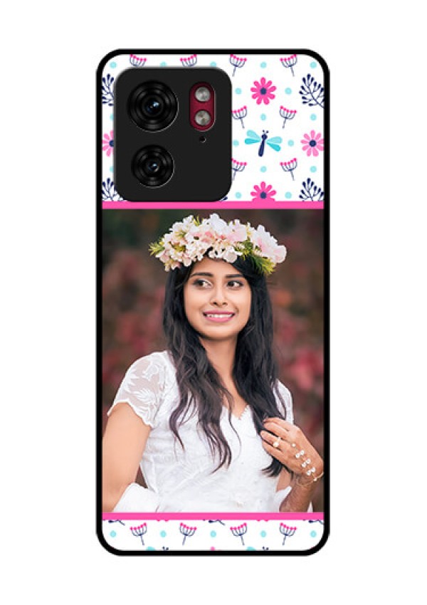 Motorola Edge 40 Custom Glass Phone Case - Colorful Flower Design