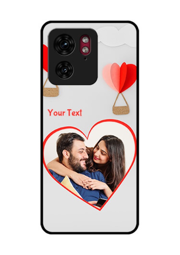 Motorola Edge 40 Custom Glass Phone Case - Parachute Love Design