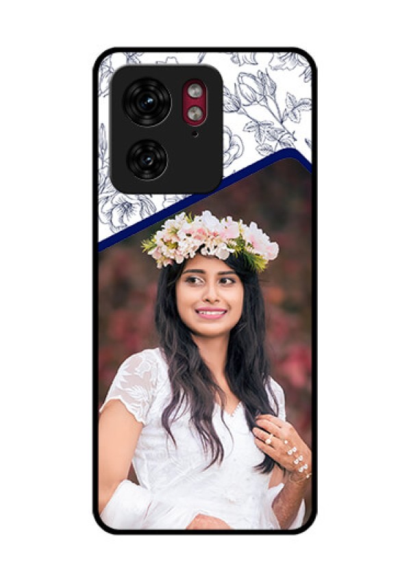 Motorola Edge 40 Custom Glass Phone Case - Classy Floral Design