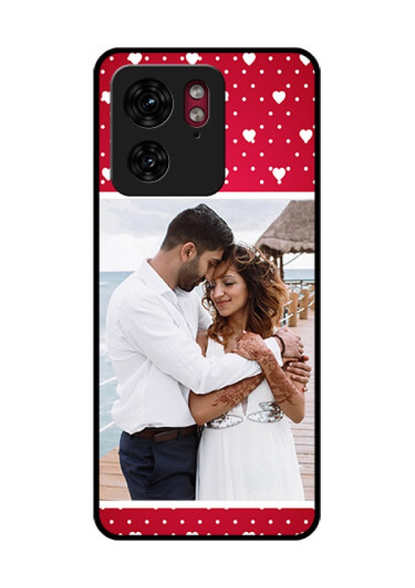 Motorola Edge 40 Custom Glass Phone Case - Hearts Mobile Case Design