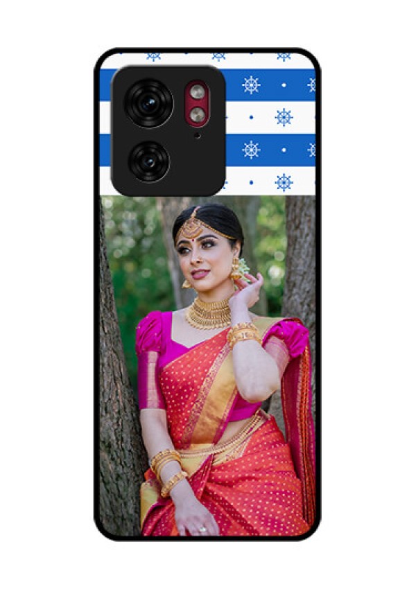 Motorola Edge 40 Custom Glass Phone Case - Snow Pattern Design