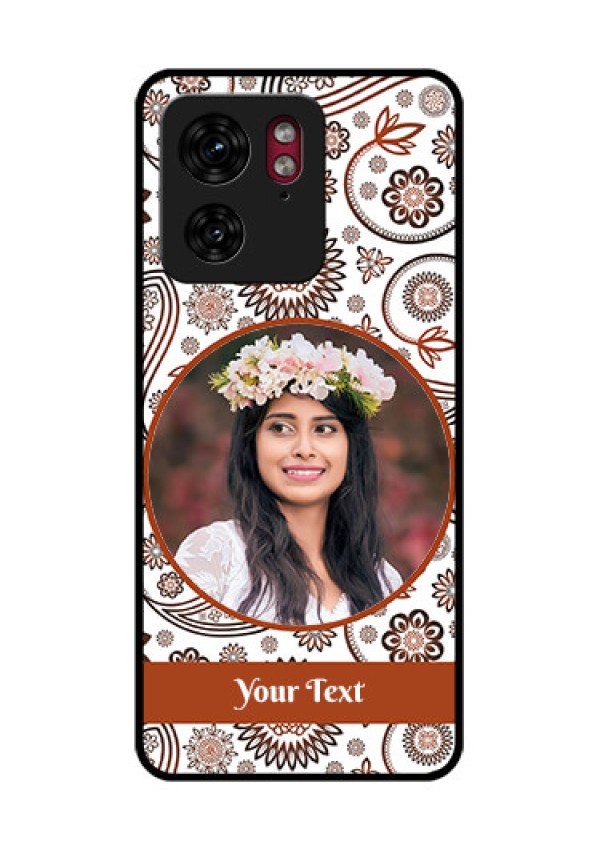 Motorola Edge 40 Custom Glass Phone Case - Abstract Flower Design