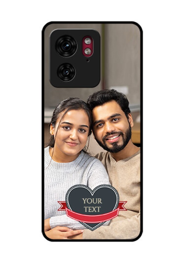 Motorola Edge 40 Custom Glass Phone Case - Just Married Couple Design