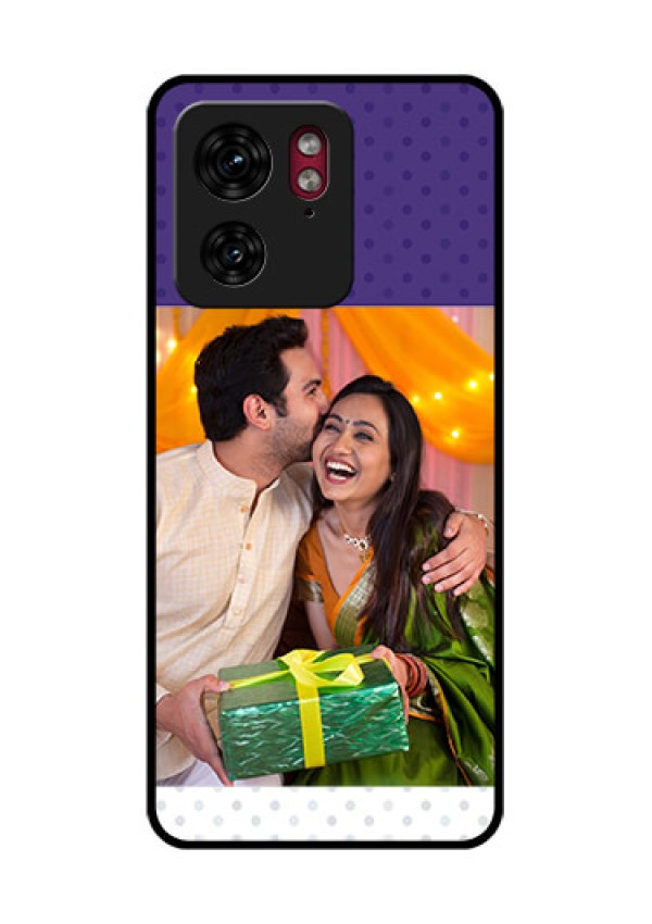 Motorola Edge 40 Custom Glass Phone Case - Violet Colored Pattern Design