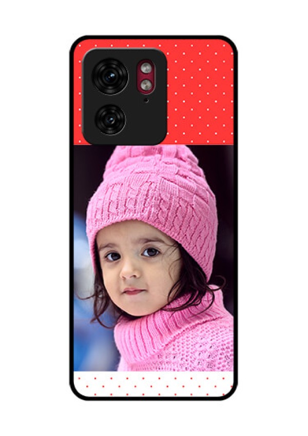 Motorola Edge 40 Custom Glass Phone Case - Red Pattern Design