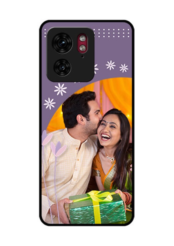 Motorola Edge 40 Custom Glass Phone Case - Lavender Flowers Design