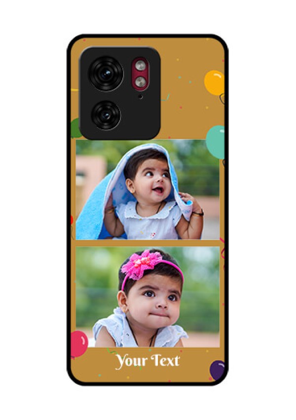 Motorola Edge 40 Custom Glass Phone Case - Image Holder With Birthday Celebrations Design