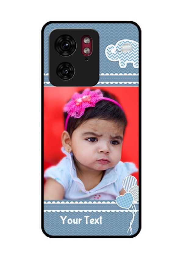 Motorola Edge 40 Custom Glass Phone Case - With Kids Pattern Design