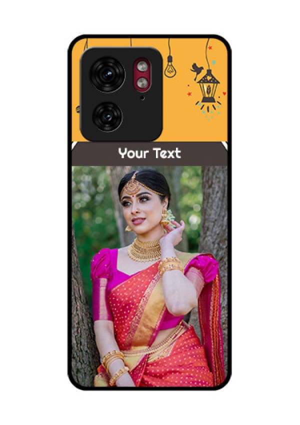 Motorola Edge 40 Custom Glass Phone Case - With Family Picture And Icons