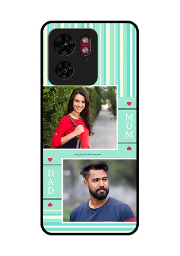 Motorola Edge 40 Custom Glass Phone Case - Mom & Dad Pic Design