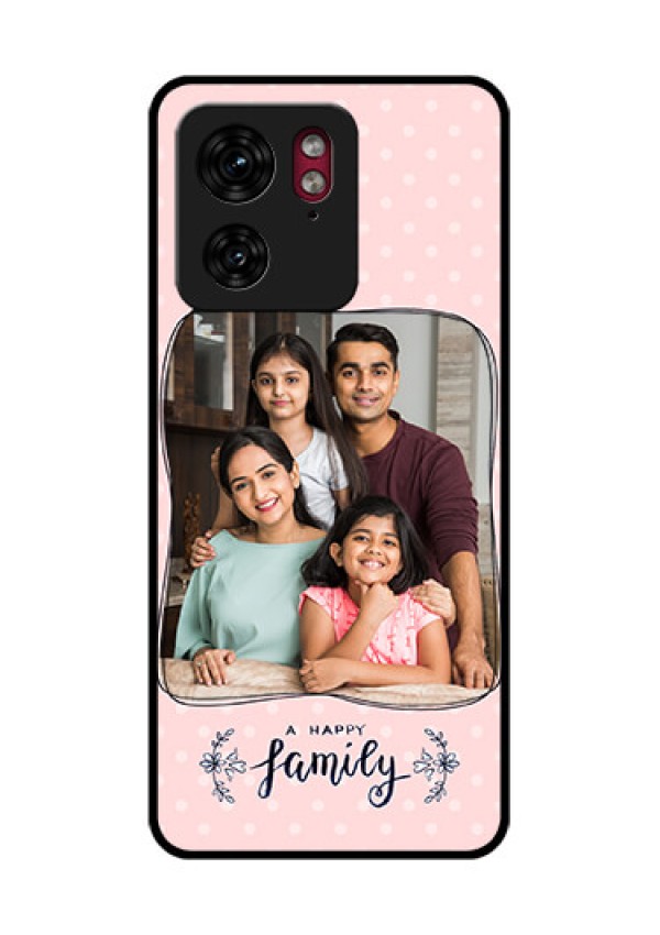 Motorola Edge 40 Custom Glass Phone Case - Family With Dots Design