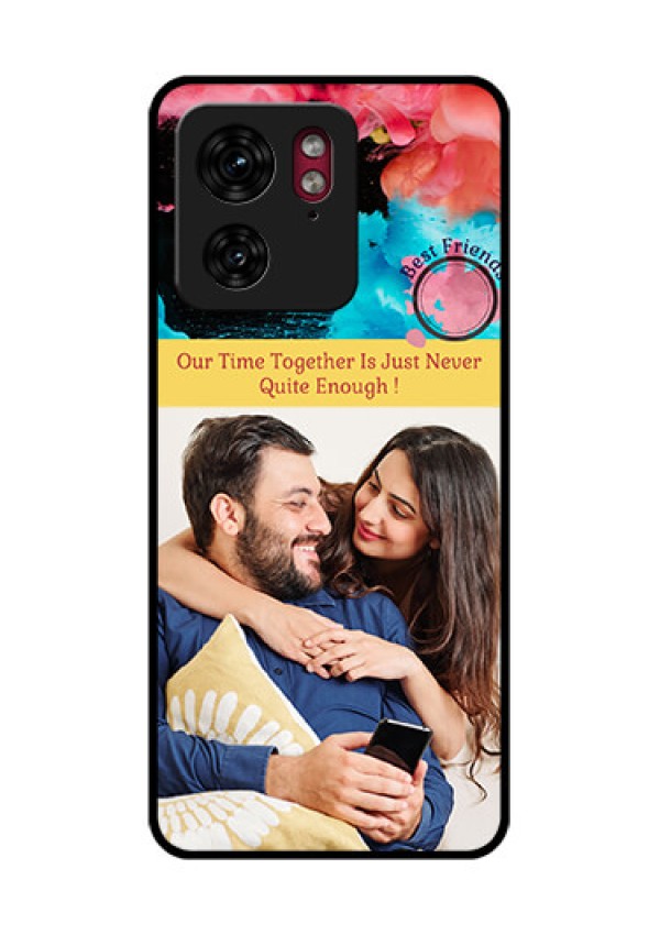 Motorola Edge 40 Custom Glass Phone Case - Quote With Acrylic Painting Design