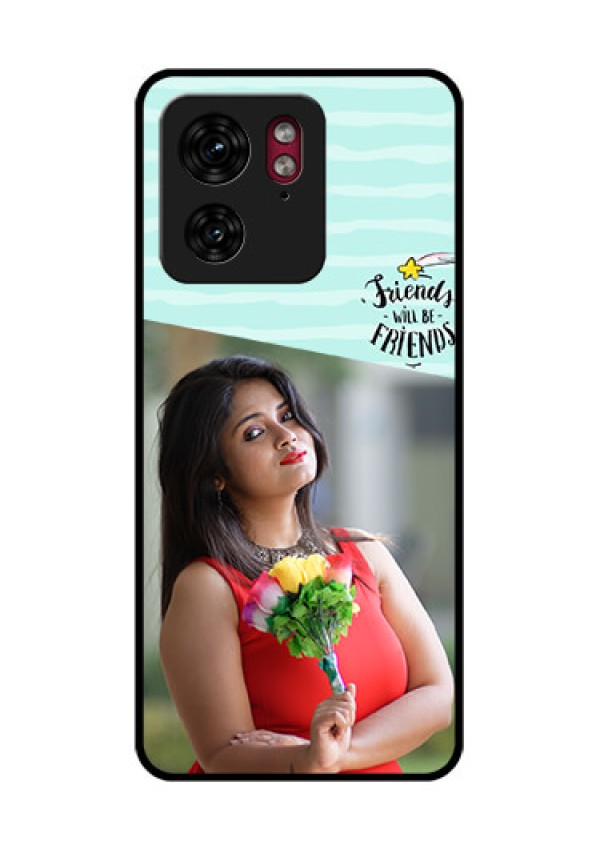 Motorola Edge 40 Custom Glass Phone Case - Friends Picture Icon Design