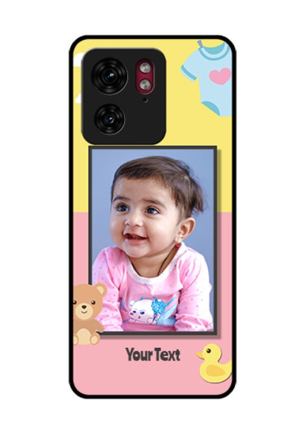 Motorola Edge 40 Custom Glass Phone Case - Kids 2 Color Design