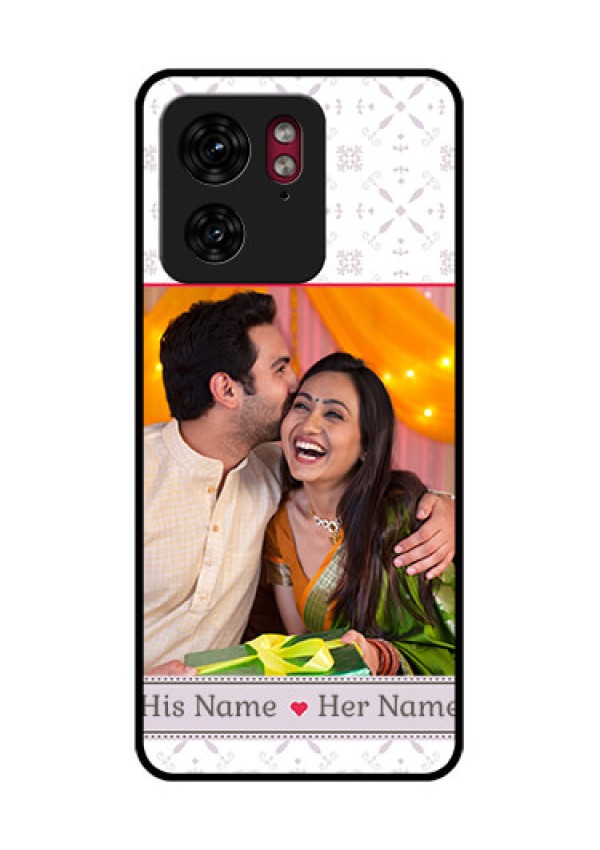 Motorola Edge 40 Custom Glass Phone Case - With Photo And Ethnic Design