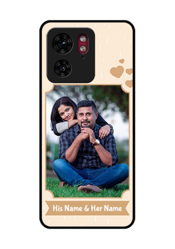 Motorola Edge 40 Custom Glass Phone Case - With Confetti Love Design