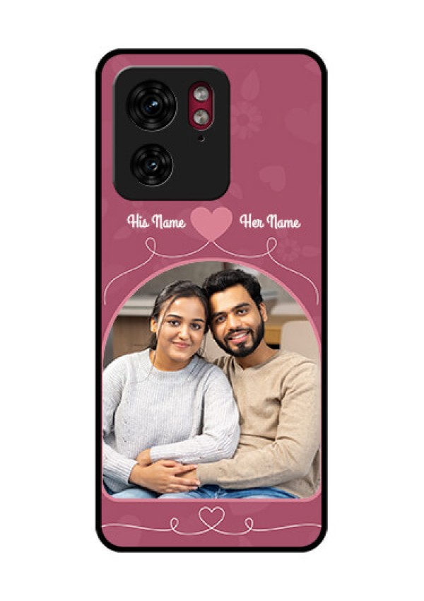 Motorola Edge 40 Custom Glass Phone Case - Love Floral Design