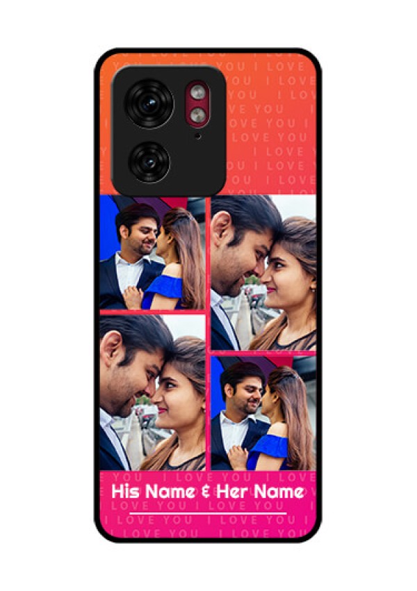 Motorola Edge 40 Custom Glass Phone Case - I Love You Pink Design