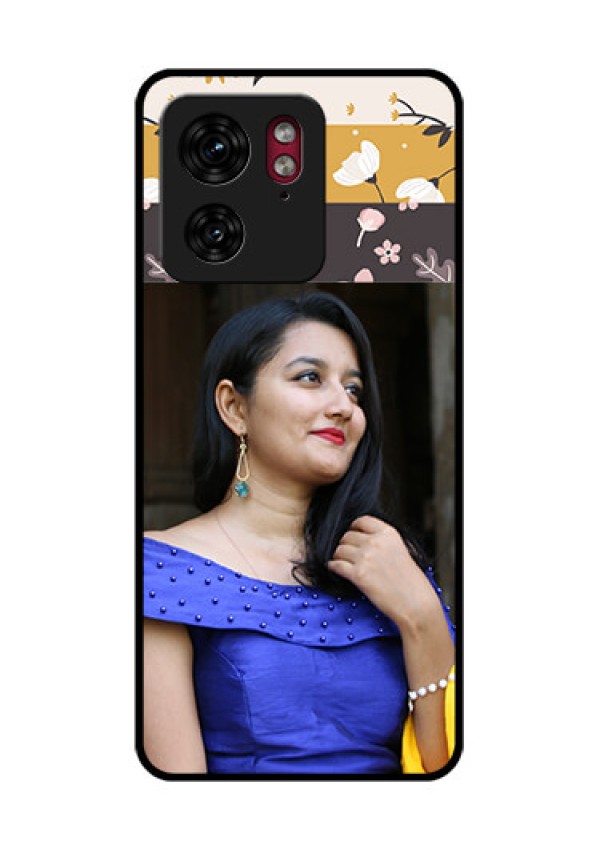 Motorola Edge 40 Custom Glass Phone Case - Stylish Floral Design
