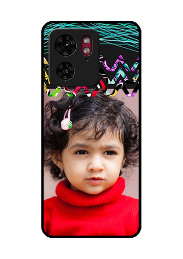 Motorola Edge 40 Custom Glass Phone Case - Neon Abstract Design