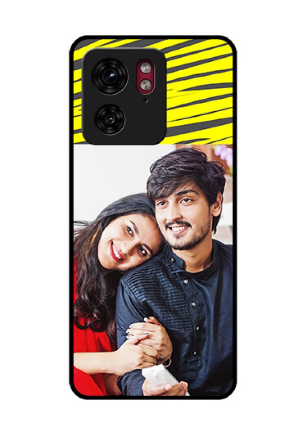 Motorola Edge 40 Custom Glass Phone Case - Yellow Abstract Design