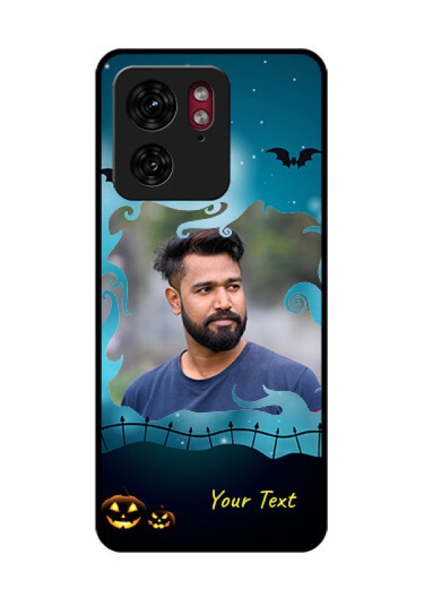Motorola Edge 40 Custom Glass Phone Case - Halloween Frame Design