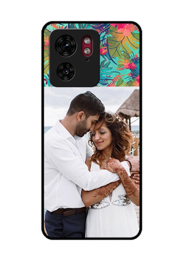 Motorola Edge 40 Custom Glass Phone Case - Watercolor Floral Design