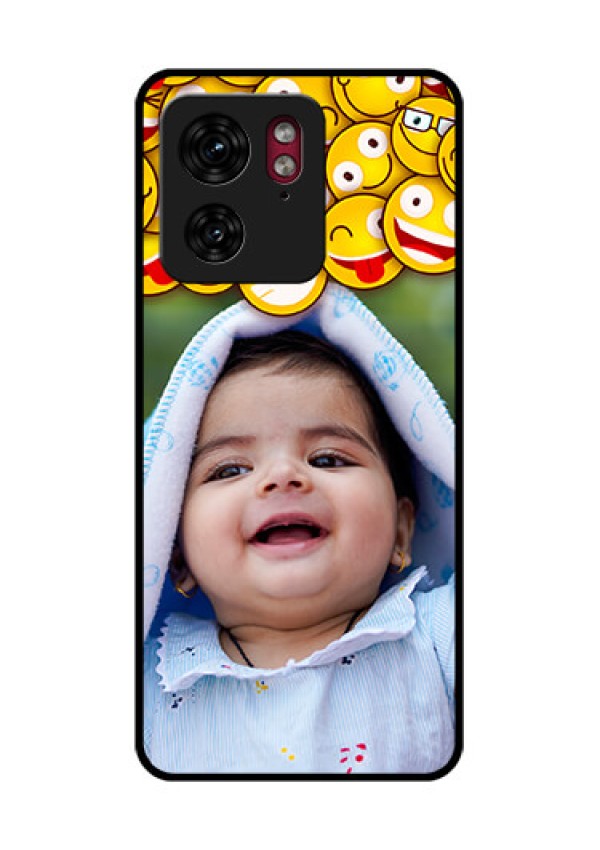 Motorola Edge 40 Custom Glass Phone Case - With Smiley Emoji Design