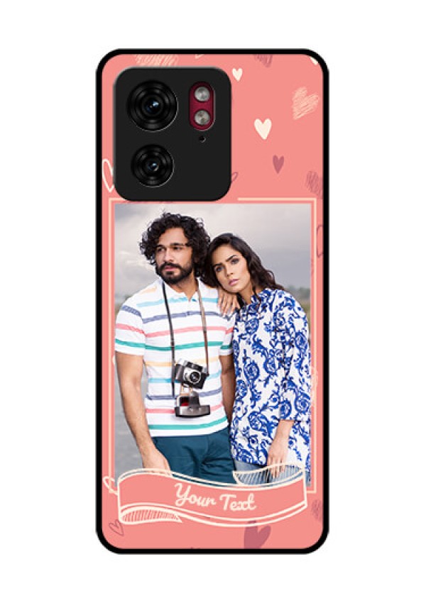 Motorola Edge 40 Custom Glass Phone Case - Love Doodle Art Design