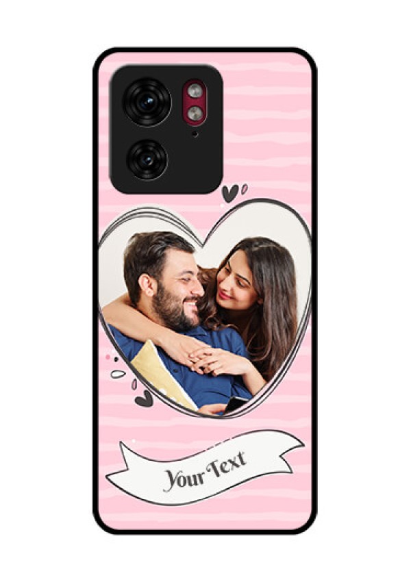 Motorola Edge 40 Custom Glass Phone Case - Vintage Heart Design