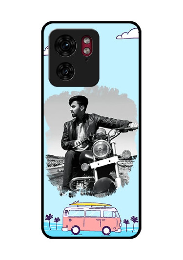Motorola Edge 40 Custom Glass Phone Case - Travel & Adventure Design