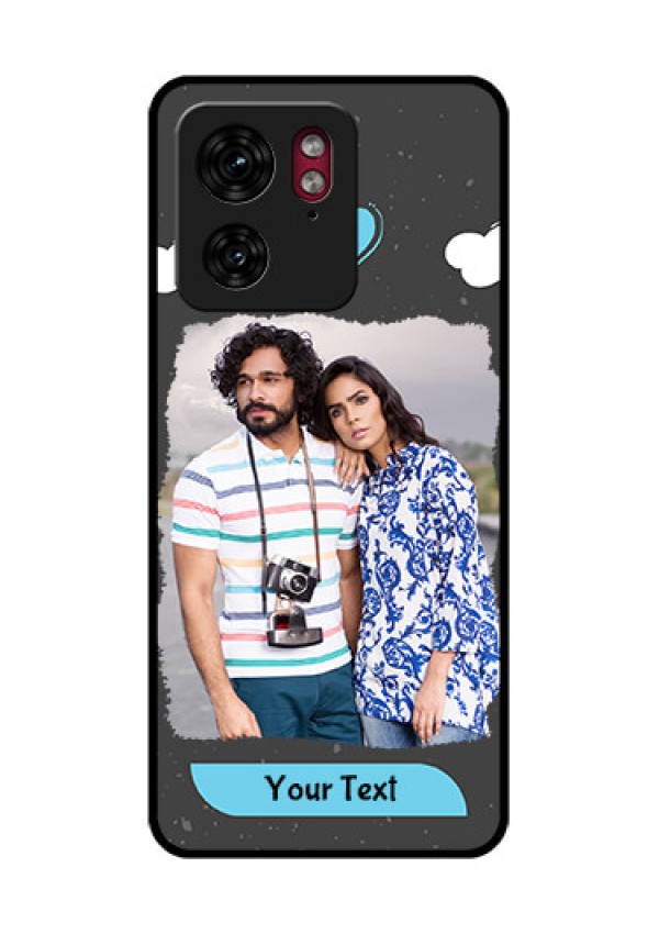 Motorola Edge 40 Custom Glass Phone Case - Splashes With Love Doodles Design