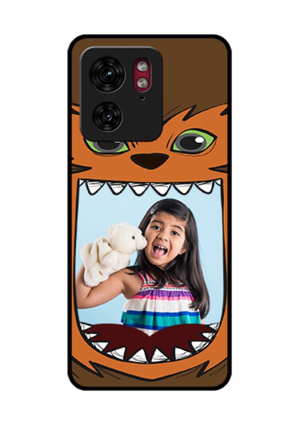 Motorola Edge 40 Custom Glass Phone Case - Owl Monster Back Case Design