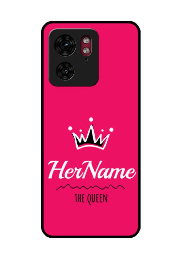 Motorola Edge 40 Custom Glass Phone Case - Queen With Name Design