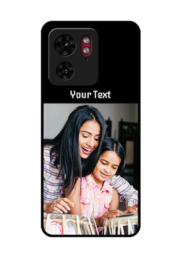 Motorola Edge 40 Custom Glass Phone Case - Photo With Name Design