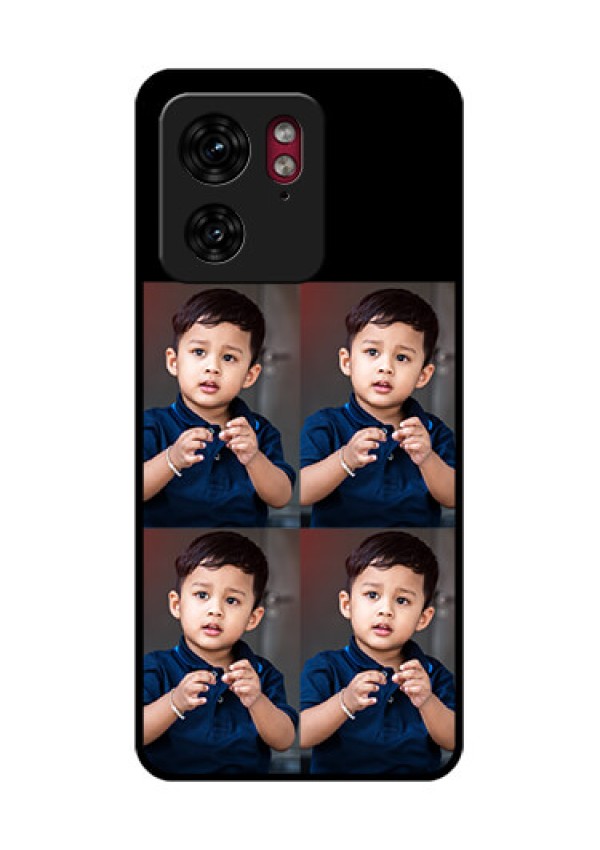 Motorola Edge 40 Custom Glass Phone Case - 4 Image Holder Design