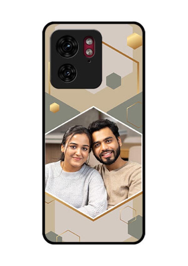 Motorola Edge 40 Custom Glass Phone Case - Stylish Hexagon Pattern Design