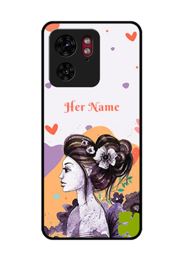 Motorola Edge 40 Custom Glass Phone Case - Woman And Nature Design