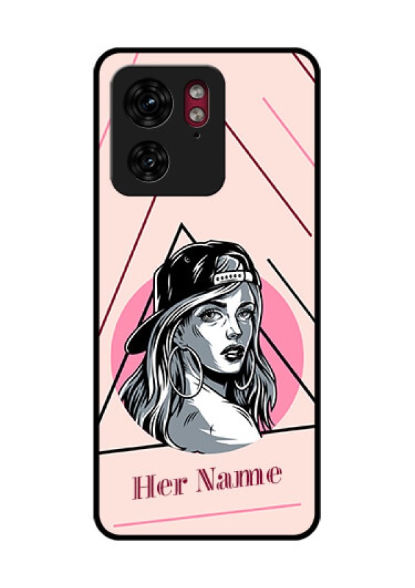 Motorola Edge 40 Custom Glass Phone Case - Rockstar Girl Design