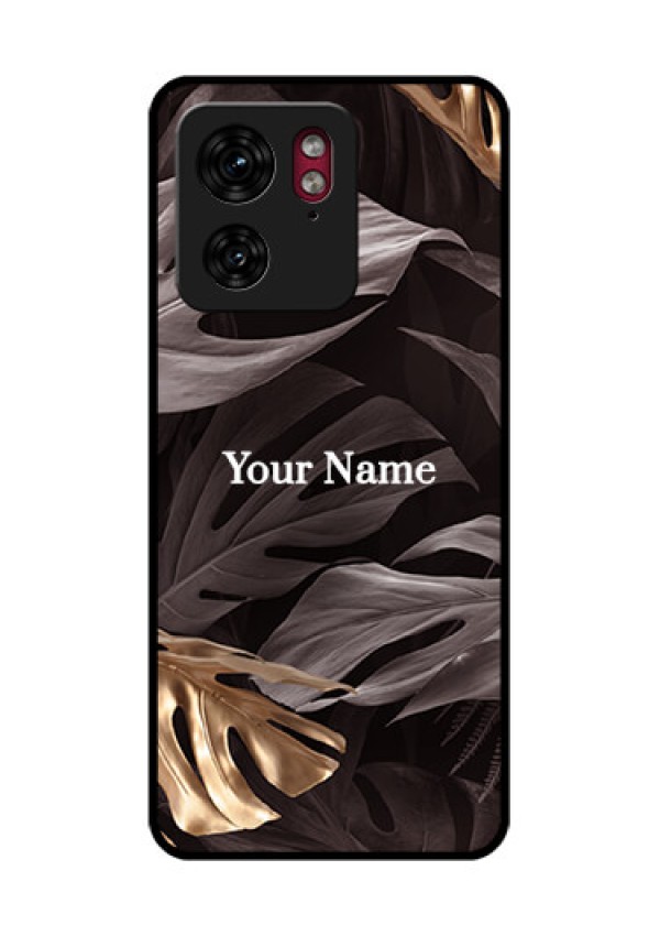 Motorola Edge 40 Custom Glass Phone Case - Wild Leaves Digital Paint Design