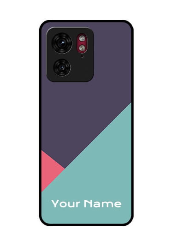 Motorola Edge 40 Custom Glass Phone Case - Tri Color Abstract Design
