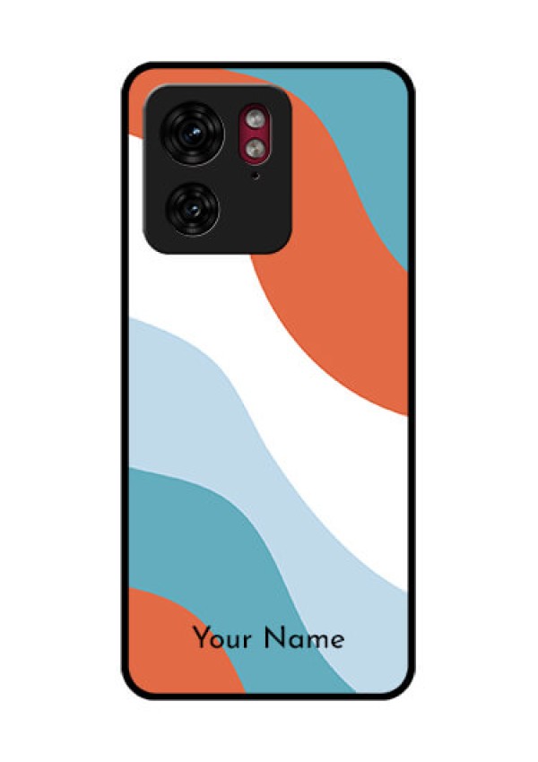 Motorola Edge 40 Custom Glass Phone Case - Coloured Waves Design