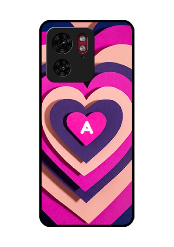 Motorola Edge 40 Custom Glass Phone Case - Cute Heart Pattern Design