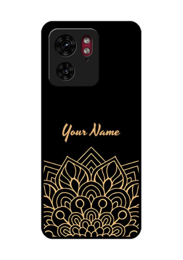 Motorola Edge 40 Custom Glass Phone Case - Golden Mandala Design