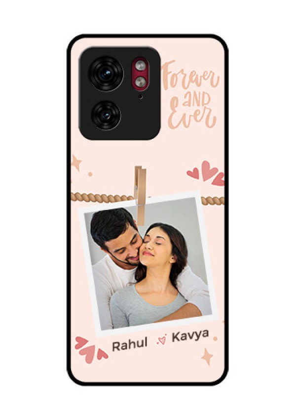 Motorola Edge 40 Custom Glass Phone Case - Forever And Ever Love Design
