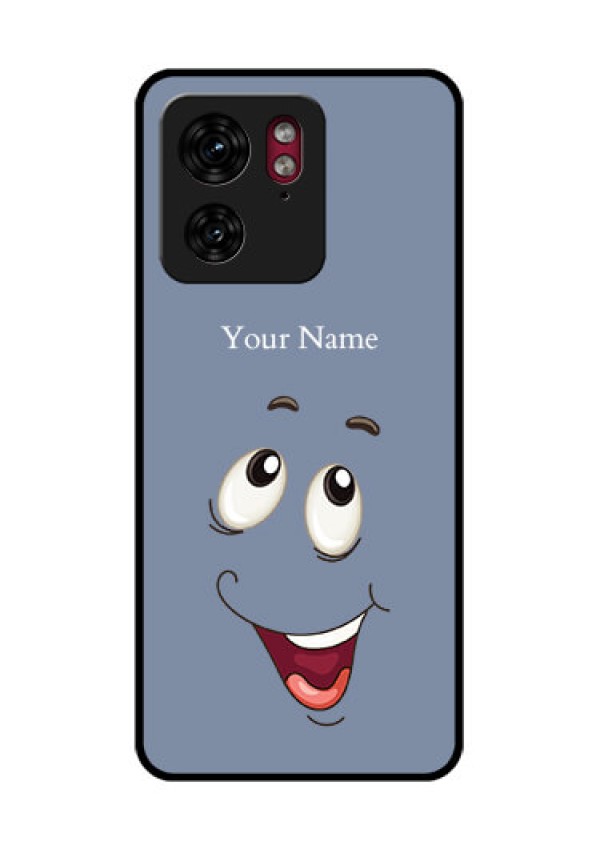 Motorola Edge 40 Custom Glass Phone Case - Laughing Cartoon Face Design