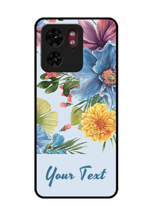 Motorola Edge 40 Custom Glass Phone Case - Stunning Watercolored Flowers Painting Design