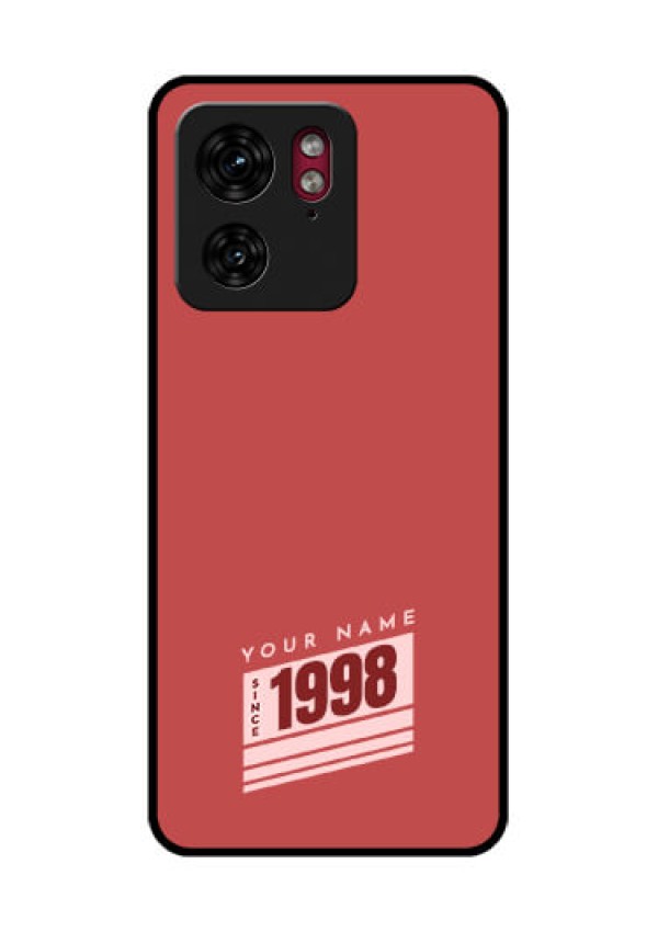 Motorola Edge 40 Custom Glass Phone Case - Red Custom Year Of Birth Design