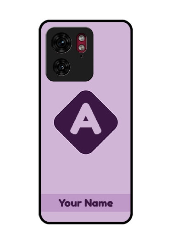 Motorola Edge 40 Custom Glass Phone Case - Custom Letter In Curved Badge Design