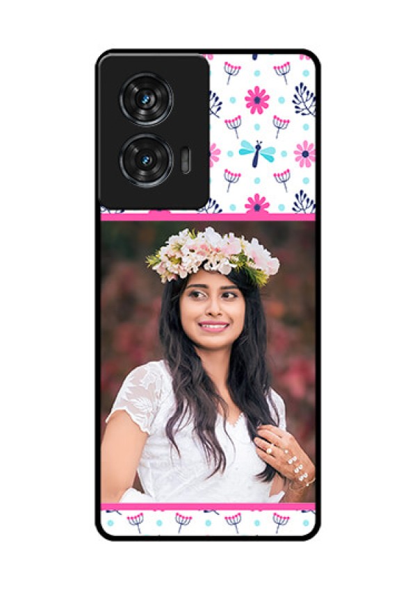 Motorola Edge 50 Fusion Custom Glass Phone CaseColorful Flower Design